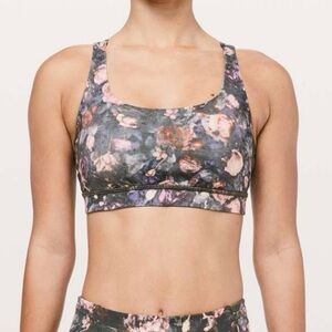 Lululemon Free To Be Bra Wild Frosted Rose Floral Print size 6
